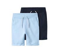 NAME IT Nkmvermo 2p Long Swe Pantalones Cortos UNB F Noos chándal, Azul Cambray/Paquete: empaquetado con Zafiro Oscuro, 128 para Niños