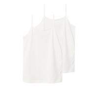 NAME IT NLFNOVE Strap Short S Top 2P Noos, Camiseta sin Mangas Niñas, White Alyssum,