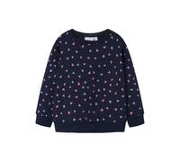 NAME IT NMFDAVINA LS Sweat Fleece BRU Noos, Sudadera Niñas, Dark Sapphire/AOP:Heart AOP,