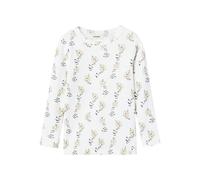NAME IT NMFGAVO LS Slim Top Lil Noos, Camisa Manga Larga Niñas, Coconut Milk/AOP:Yellow Flower,