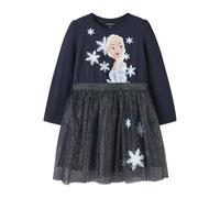 NAME IT Nmfosimi Frozen LS Tulle Dress Wdi, Azul Marino, 110