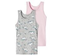 NAME IT NMFTANK Top 2P Grey Melange Unicorn Noos, Camiseta nena Chicas, Grey Melange, 86