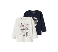 NAME IT NMMVUX 2P LS Top, Camisa Manga Larga Niños, Dark Sapphire/Pack:Jet Stream/Adventure,