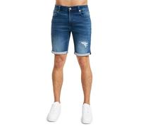 Name IT Onsply Dark-Mid Blue Des Jog 5150 - Pantalones Cortos para Hombre, Dark Medium Blue Denim, L