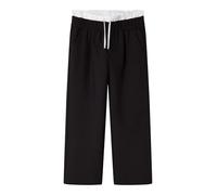 Negro Corte Holgado Pantalones