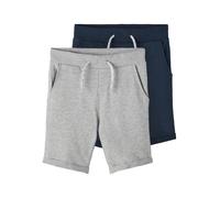 NAME IT Pantalones Cortos para niños., Grey Melange/Pack:Packed with Dark Sapphire, 92 cm