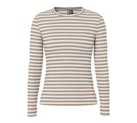 Bestseller A/S Pcruka LS Top Noos BC Camiseta, Silver Mink/Stripes:Cloud Dancer, L para Mujer