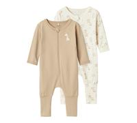 NAME IT Nbnnightsuit 2P Zip FF Giraffe Noos, Jet Stream, 56 (Pack de 2) Unisex Adulto