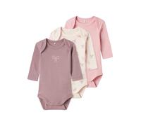NAME IT Pijama entero/body crema / ciruela / rosa, Talla 80