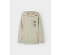 NAME IT Sudadera con capucha y estampado en el pecho y la espalda. Color beige