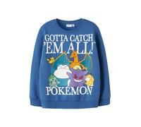 NAME IT Sudadera 'NKMJOBI POKEMON' azul / petróleo / naranja / blanco 158-164 azul / petróleo / naranja / blanco