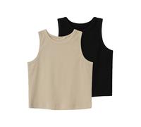 NAME IT Top 'NKFNAKAL' beige oscuro / negro 122-128 beige oscuro / negro