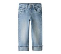 Azul Diseño De Perneras Rectas, Arremangado Jeans