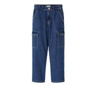 Bestseller A/S NKFROSE HW Wide Cargo Jeans 6190-BS Noos, Dark Blue Denim, 164 para Niñas