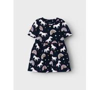name it Vestido con estampado unicornio. Azul marino 2 Años/18-24