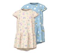 NAME IT Vestido 'NMFVIGGA' crema / azul claro / lila / negro 110 crema / azul claro / lila / negro