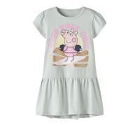 NAME IT Vestido 'Peppa Wutz' oro / verde claro / rosa claro / negro 104 oro / verde claro / rosa claro / negro