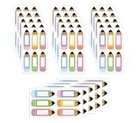 Name Tag - Classroom Label Sticker, Joy Block Feature with Detail, Paper Frame Feature with Detail, Tag Functional Styling, School Supplies for Kindergarten, 120-Piece 9 x 3 cm adhesivo lindo Pencil
