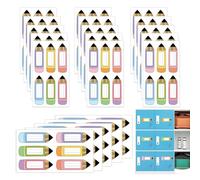 Name Tags - 120 Piece Adhesive Labels 3.5x1.2in | Pencil Shaped Name Labels For Kids, Classroom Names Stickers, School Organization Tags, Cute Identification Label | School Supplies