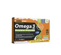 NAMEDSPORT> Omega 3 Double Plus, EPA y DHA altamente concentrados por cápsula blanda, 1 g de aceite de pescado, Omega 3 altamente concentrado, sin regusto, Marca de Italia, 30 cápsulas blandas