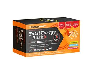 NAMEDSPORT> Total Energy Rush>, Complemento Alimenticio Tónico, Promueve el Metabolismo Energético, Ayuda a Combatir la Fatiga, Ideal para Deportes de Resistencia, Marca de Italia, 60 Tabletas