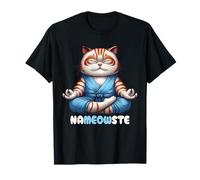 Nameowste - Meditación Zen para Amantes de los Gatos, Linda y Divertida Camiseta