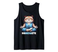 Nameowste - Meditación Zen para Amantes de los Gatos, Linda y Divertida Camiseta sin Mangas