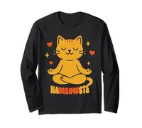 Nameowste - Meditación Zen para Amantes de los Gatos, Linda y Divertida Manga Larga