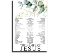 Names of Christ Biblical Poster for Faith Based Study | Shepherd Lord, Bread Life titles, scripture memorization aid(Unframed,16x24inch(40x60cm))