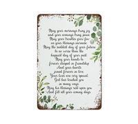 NAMEY Cartel de metal con cita de bendición de matrimonio irlandés May Your Mornings Bring Joy, regalo del día de San Patricio, decoración del hogar, póster impreso divertido de metal vintage para