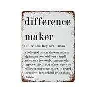 NAMEY Difference Maker Definition Print, regalo para hermana, letrero de estaño retro, letreros de metal vintage, decoración de pared divertida, decoración para el hogar, bar, oficina, granja