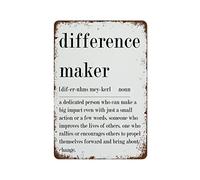NAMEY Difference Maker Definition Print, regalo para hermana, letrero de estaño retro, letreros de metal vintage, decoración de pared divertida, decoración para el hogar, bar, oficina, granja