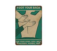 NAMEY Divertido cartel vintage de estaño para terapeuta de masaje, póster con texto en inglés "I Got Your Back and Your Arms Legs Neck Wall Art Poster Therapy Spa Decor 30.5 cm x 20.3 cm, adecuado