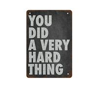 NAMEY Divertido cartel vintage de metal de estaño con texto en inglés "You Can Do Hard Things", póster impreso para aula, mentalidad de crecimiento, póster de escuela en casa, 12 x 8 pulgadas