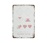 NAMEY Divertido letrero de metal vintage con texto en inglés "Do Small Things with Great Love", 140 x 200 mm, adecuado para el hogar y la cocina, bar, cafetería, garaje, decoración de pared