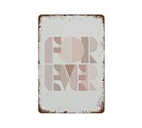 NAMEY Forever Love Print para decoración de dormitorio, arte de pared sobre la cama, día de San Valentín, divertido letrero de metal vintage para dormitorio, sala de estar, cocina, patio, jardín