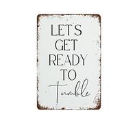 NAMEY Impresión de cuarto de lavado, impresión "Let's Get Ready to Tumble Print", impresiones de cuarto de servicio, decoración del hogar, arte de pared, letrero de estaño vintage, letrero de metal