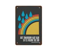 NAMEY Impresión de letra inspirada en los Beatles, póster de motivación, póster de Beatles Follow The Sun, póster de vibraciones positivas, arte de pared imprimible, divertido letrero de metal vintage