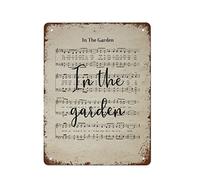 NAMEY in The Garden - Póster de pared con himno bíblico, partituras de música de granja, arte de pared, decoración del hogar, letrero vintage de estaño, letrero de estaño, letreros de decoración del