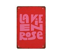 NAMEY La Vie En Rose - Impresión artística colorida de Francia París, póster de metal vintage divertido para decoración de dormitorio, sala de estar, cocina, patio, jardín, 140 x 200 mm