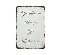 NAMEY Letrero de canción de Hell of A View con cita de canción de country boy, letra de arte para la mejor decoración vintage del hogar, letreros de metal, perfectos para pósteres de bar, 12 x 8
