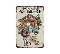NAMEY Letrero de metal con texto en inglés "Happy Fall Y'all Autumn Garden", letreros de metal vintage, decoración de pared retro, decoración divertida para el hogar, bar, pub, cafetería, sala de