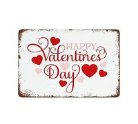 NAMEY Letrero de metal con texto en inglés "Happy Valentine's Day", letrero de metal de estaño, decoración de pared retro, decoración divertida para el hogar, bar, cafetería, granja, habitación