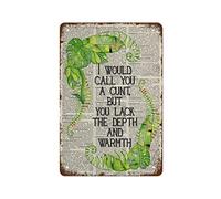 NAMEY Letrero de metal retro con texto en inglés "I Would Call You A ,But You Lack The Depth and Warmth Dictionary" para decoración de pared de café del hogar, 30,5 x 20,3 cm