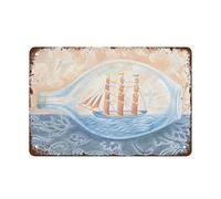NAMEY Letrero de metal retro vintage con texto en inglés "Ship in A Bottle" para decoración de pared, arte retro, decoración divertida para el hogar, bar, pub, cafetería, granja, habitación, póster de