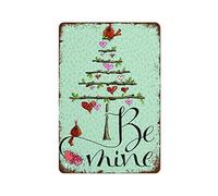 NAMEY Letrero de metal vintage con texto en inglés "Be Mine" para San Valentín, decoración de pared, arte retro, decoración divertida para el hogar, bar, pub, cafetería, granja, habitación, póster de