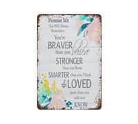 NAMEY Letrero de metal vintage con texto en inglés "Promise Me You'll Always Remember" para decoración de pared, decoración divertida para granja, oficina, tienda, pubs, club, póster de metal de 8 x