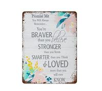 NAMEY Letrero de metal vintage con texto en inglés "Promise Me You'll Always Remember" para decoración de pared, decoración divertida para granja, oficina, tienda, pubs, club, póster de metal de 12 x
