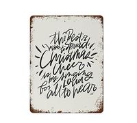 NAMEY Letrero de metal vintage con texto en inglés «The Best Way to Spread Christmas Cheer Elf», impresión navideña, decoración de pared retro, decoración divertida para granja, oficina, pubs, club