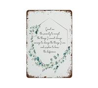 NAMEY Letrero de metal vintage con texto en inglés «The Serenity Prayer», decoración de pared, decoración divertida para el hogar, bar, granja, póster de metal de 8 x 12 pulgadas